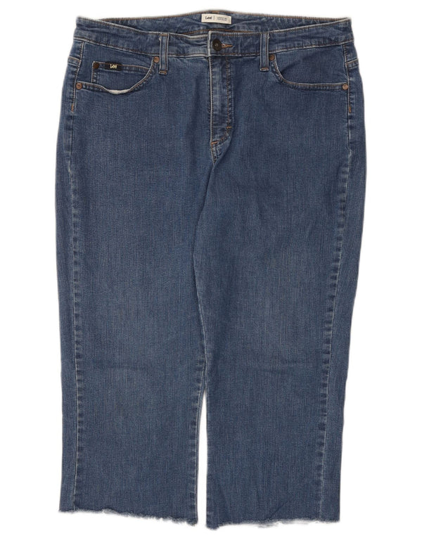 Lee Dame Capri Jeans US 16 2XL W34 L21 Blå Bomuld