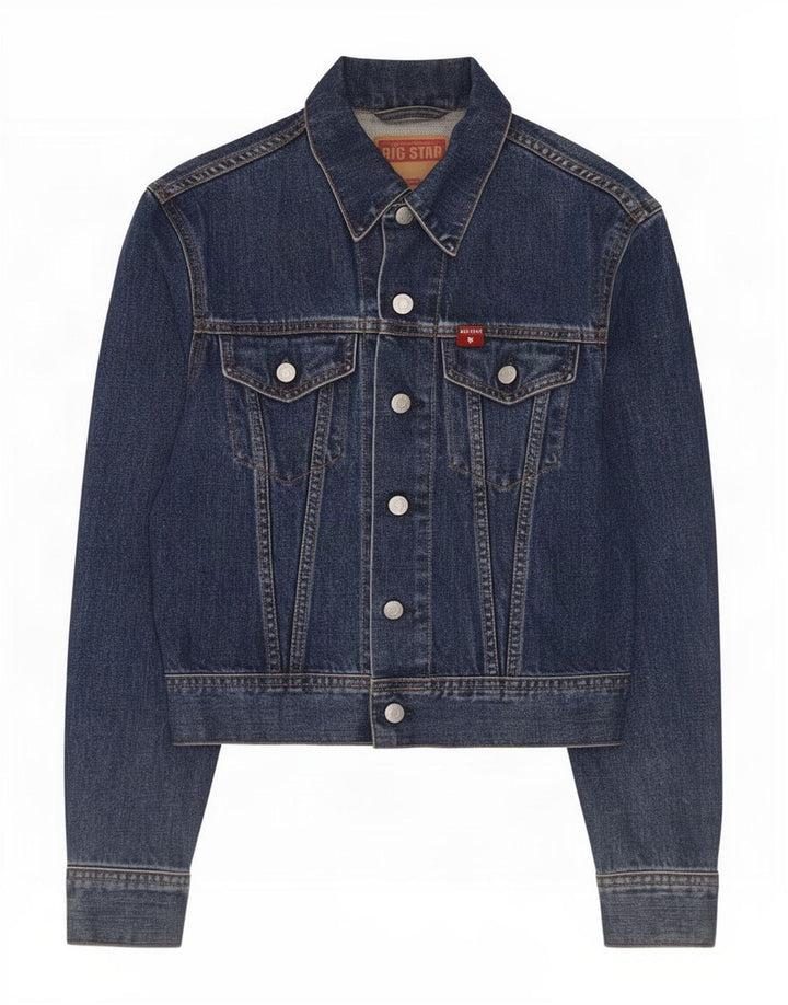 Big Star Dame denimjakke UK 12 Medium Blue Cotton
