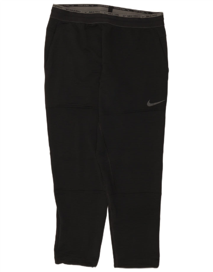 Nike Herre Dri Fit grafisk træningsdragt bukser XL sort nålestribet polyester