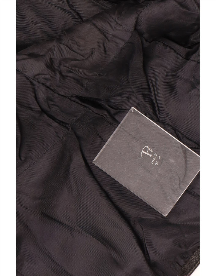 VINTAGE læderjakke til kvinder UK 16 Stor sort blomstret læder