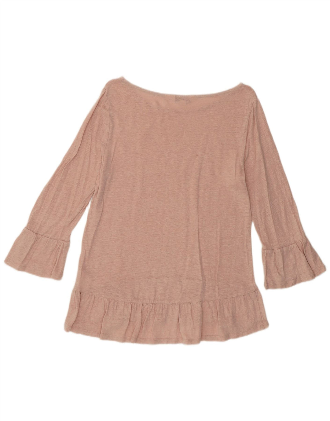 Boden Dame 3/4 ærmet bluse Top UK 8 Small Pink Linen