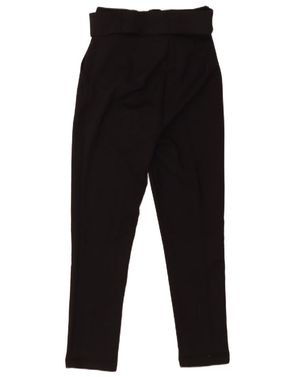 Karol Womens High Waist Slim Fit Casual Bukser XS W26 L25 Sort Polyester