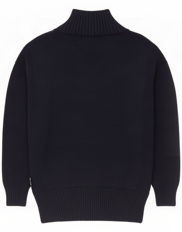 North Sails Dame Button Neck Jumper Sweater UK 10 Small Navy Blue