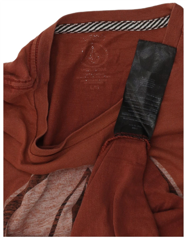 Volcom Herre Grafisk T-Shirt Top Stor Brun Bomuld