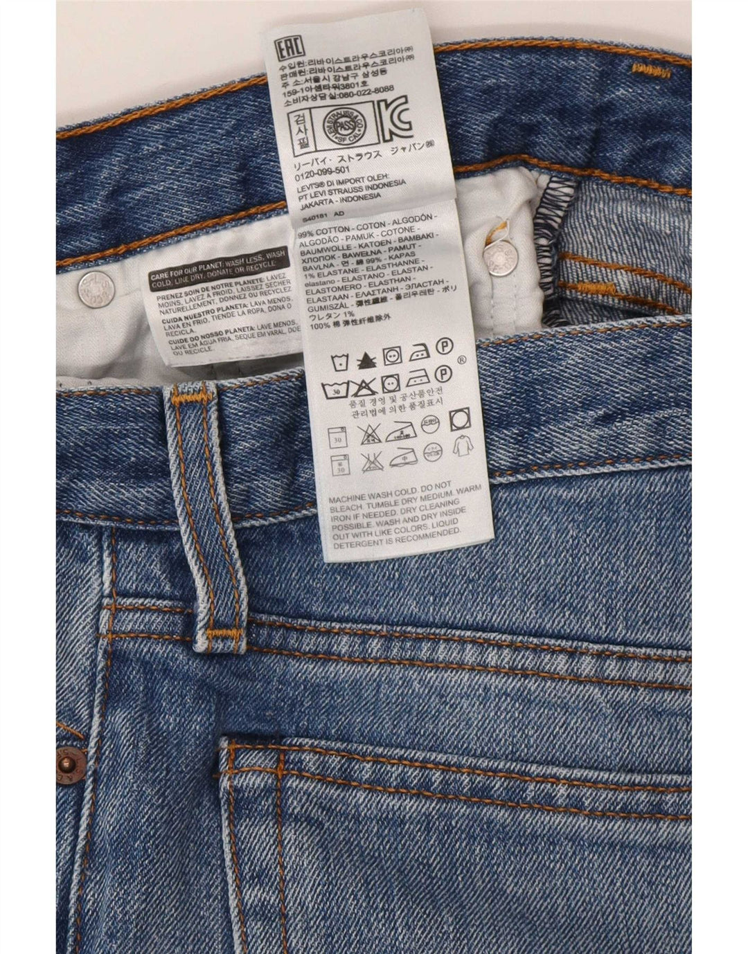 Levi's Slim Jeans til kvinder W27 L26 blå bomuld