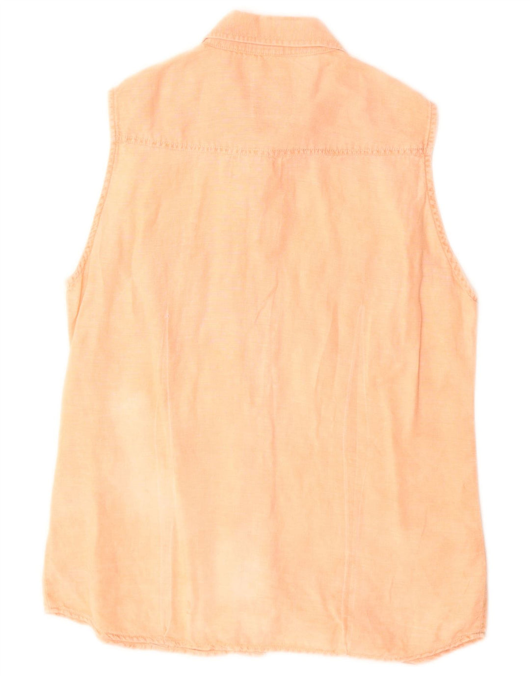 Think Pink Dame ærmeløs skjorte UK 12 Medium Orange Bomuld
