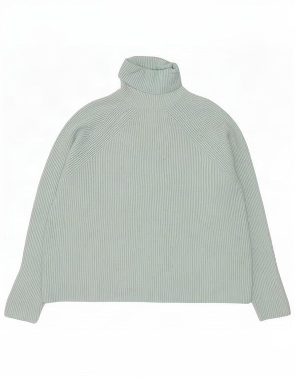 Marks & Spencer Dame Rullehals sweater UK 16 Large Blue Viscose
