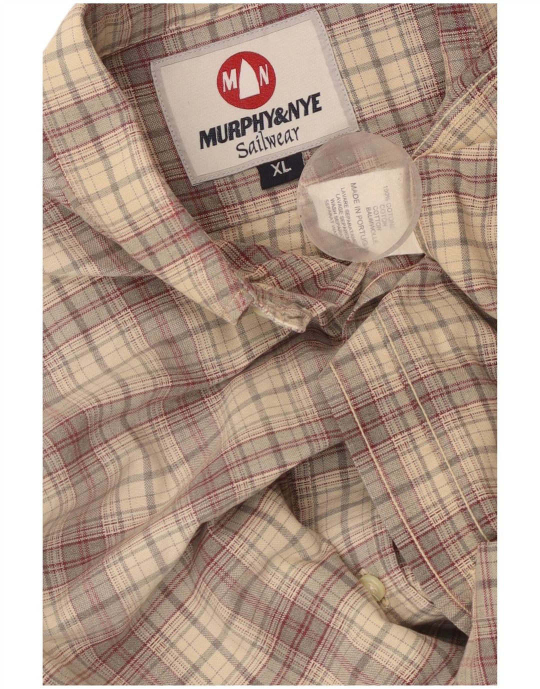 MURPHY & NYE Herre Sailwear Flannel Shirt XL Grå ternet bomuld