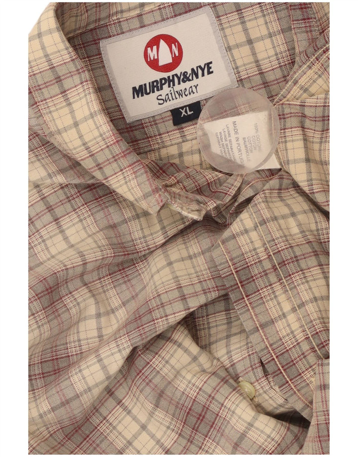 MURPHY & NYE Herre Sailwear Flannel Shirt XL Grå ternet bomuld