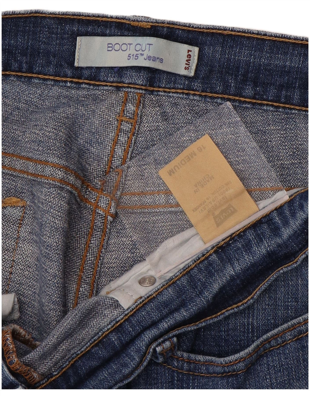 LEVI'S Dame 515 Bootcut Jeans US 16 2XL W36 L31 Blå Bomuld