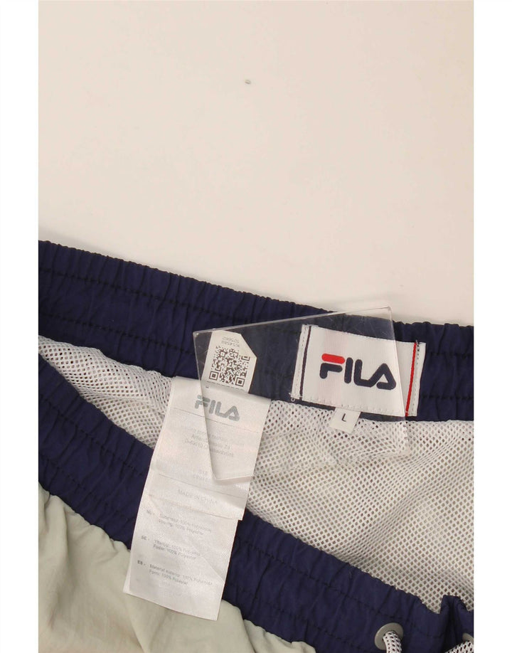 Fila Herre grafiske sportsshorts Large Grå Colourblock Polyester