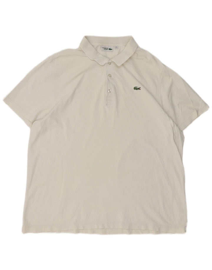 LACOSTE Poloshirt til mænd Str. 8 3XL Hvid Bomuld