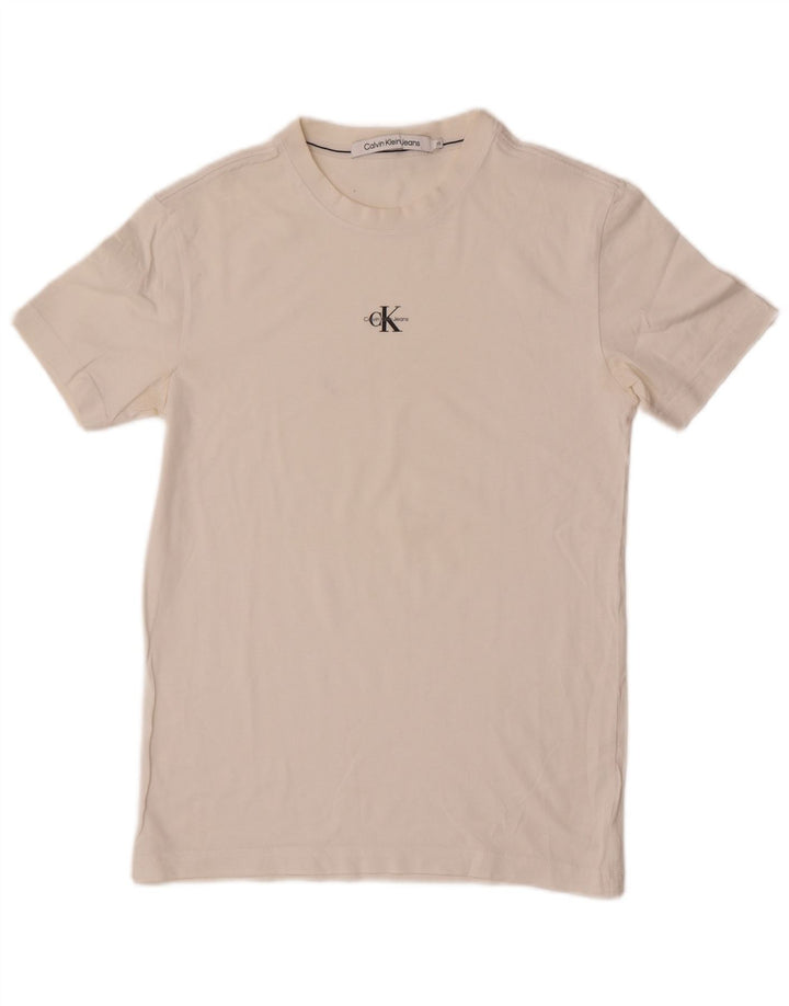 Calvin Klein Jeans Herre T-Shirt Top XS Hvid
