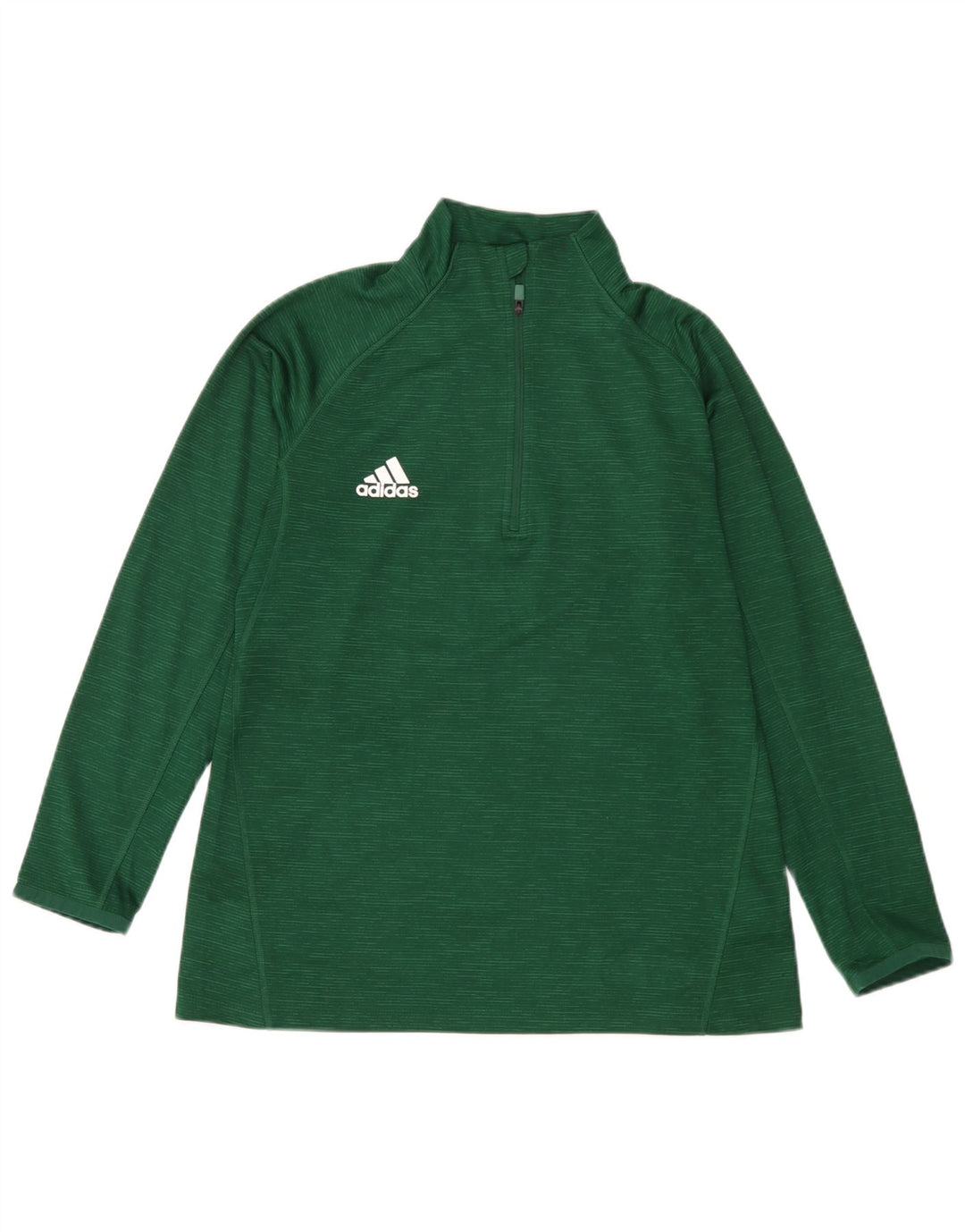 Adidas Dame lynlås Top Langærmet UK 14 Large Grøn Flecked Polyester