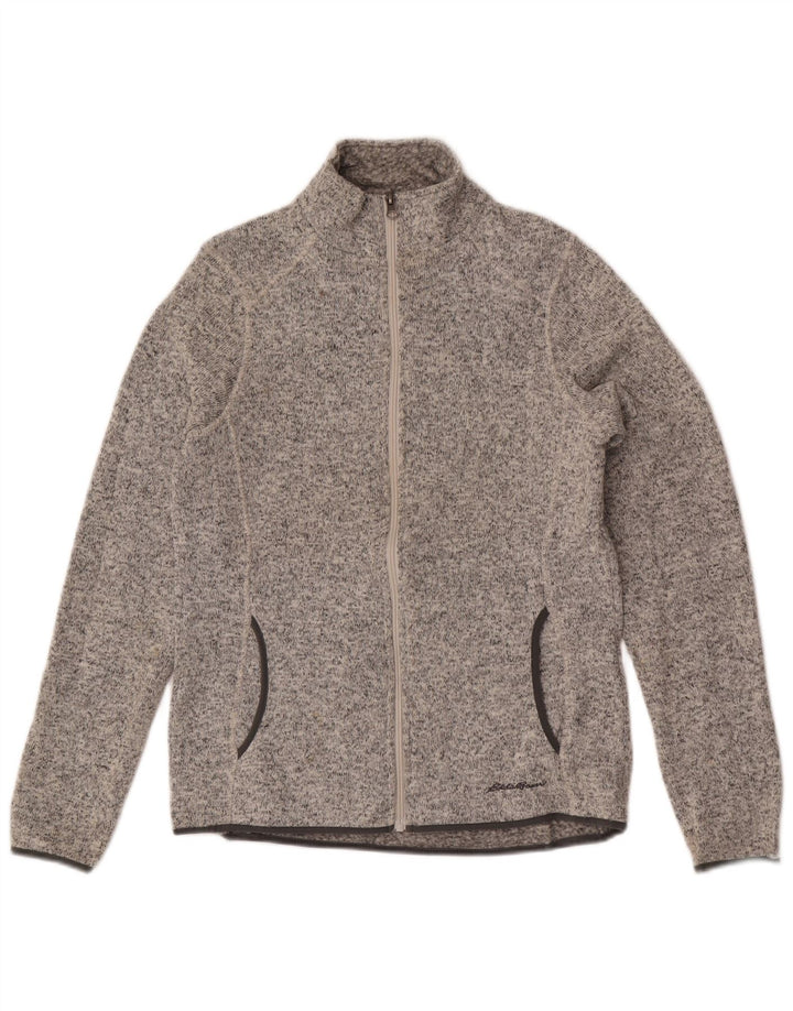 Eddie Bauer træningsdragt topjakke til kvinder UK 14 Medium Grey Flecked Polyester
