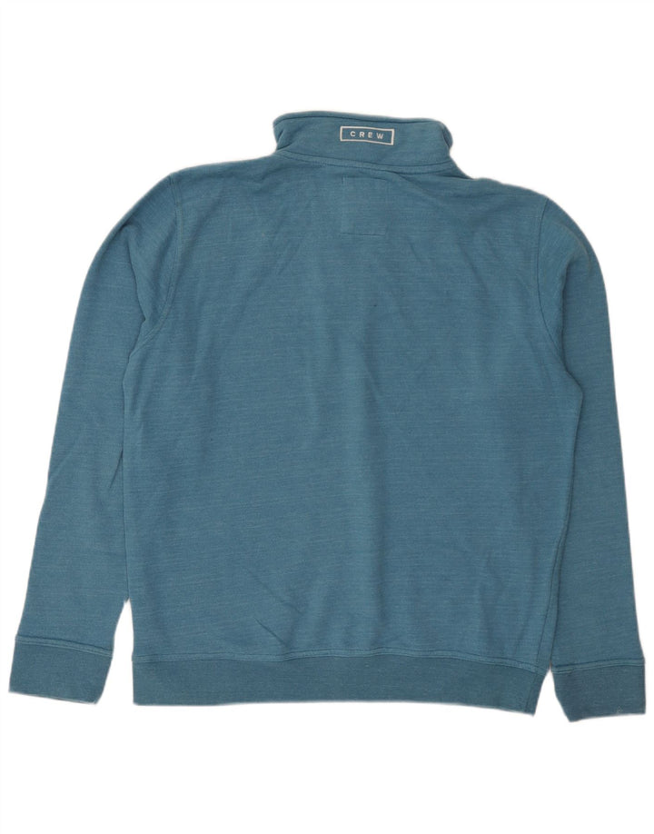 CREW TØJ Herre Zip Neck Sweatshirt Jumper Stor Blå Bomuld