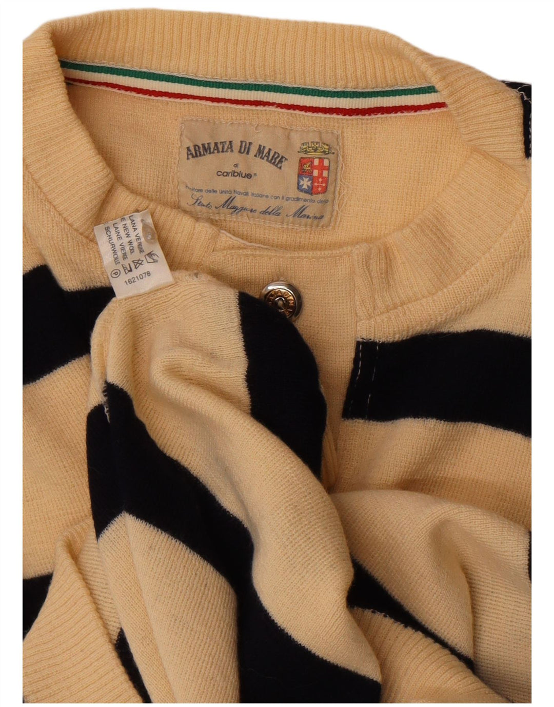 Armata Di Mare Herre Button Neck Jumper Sweater Medium Off White stribet