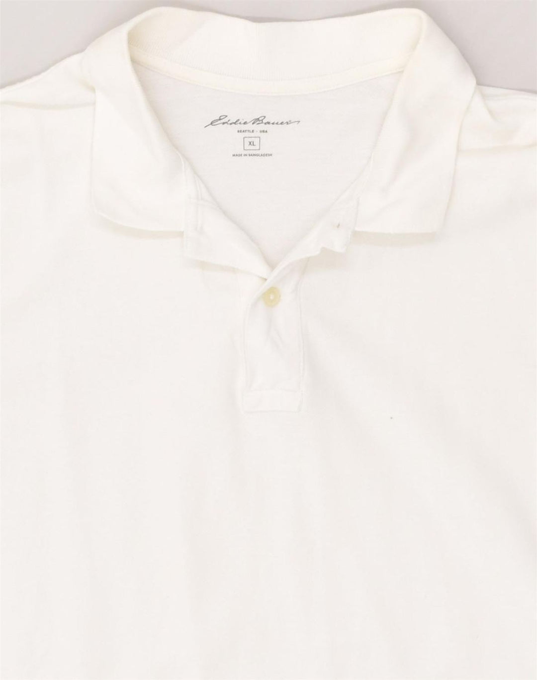 EDDIE BAUER Mens Polo Shirt XL White Cotton | Vintage Eddie Bauer | Thrift | Second-Hand Eddie Bauer | Used Clothing | Messina Hembry 