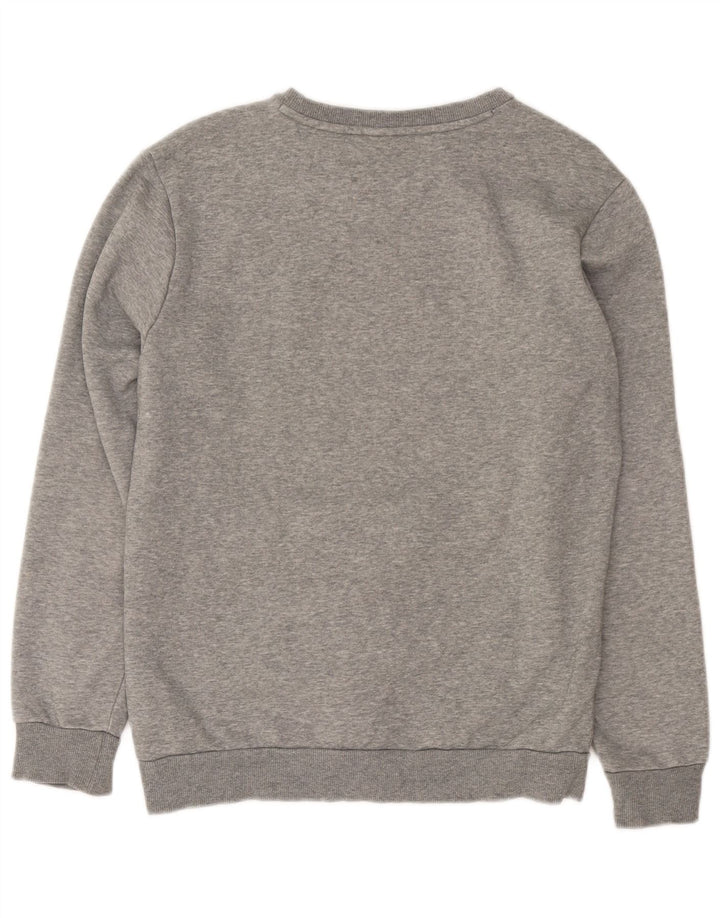 Puma Graphic Sweatshirt Jumper UK 10 Small Grå Flecked Bomuld