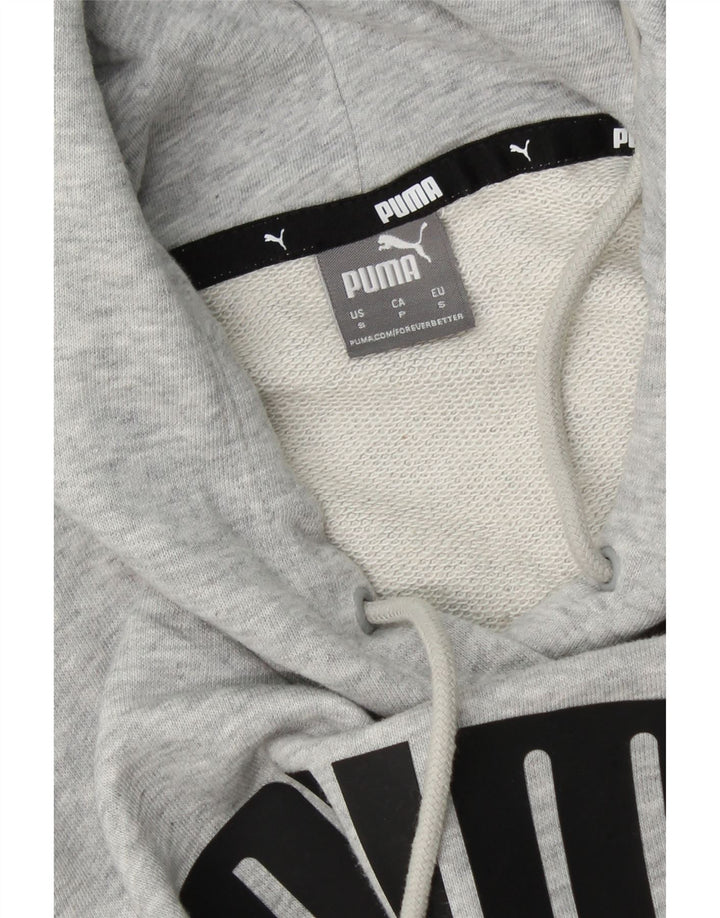 PUMA Womens Graphic Hoodie Jumper UK 10 Small Grey Vintage Puma and Second-Hand Puma from Messina Hembry 