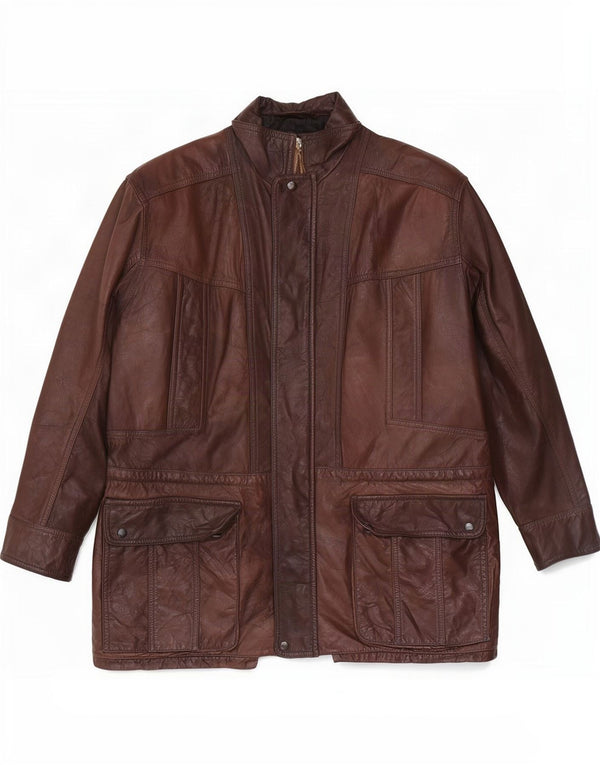 Vintage herre læderjakke UK 42 XL Brun