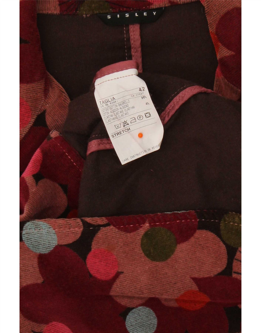 Sisley Womens Crop 2-knaps blazerjakke IT 42 Medium Multicolored Floral