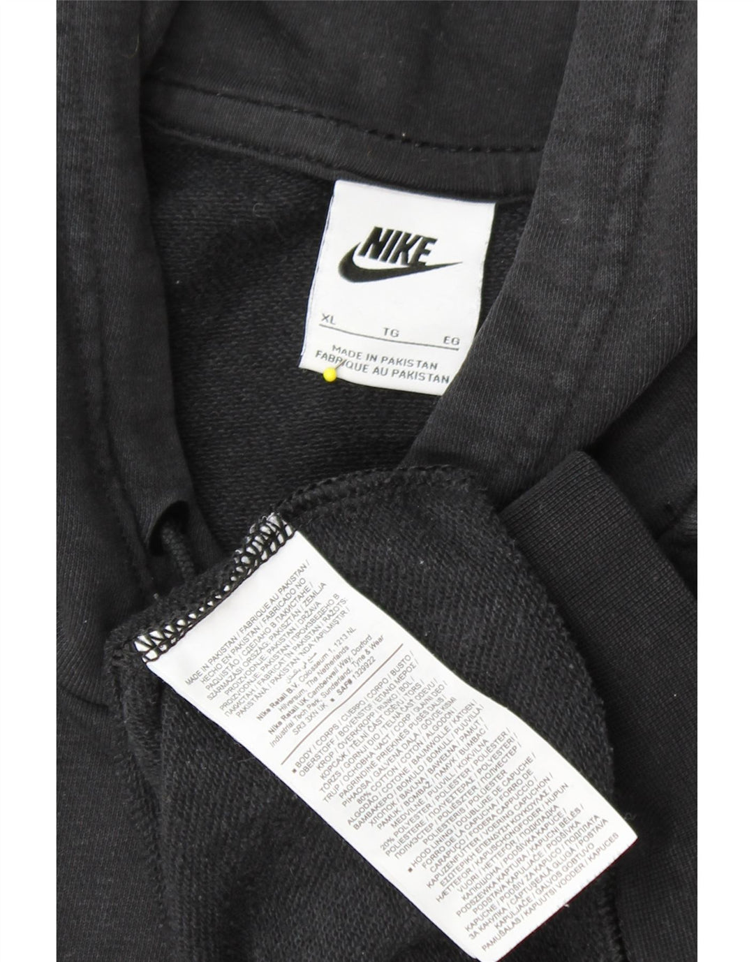 NIKE Oversized hættetrøje til kvinder UK 18 XL Sort bomuld