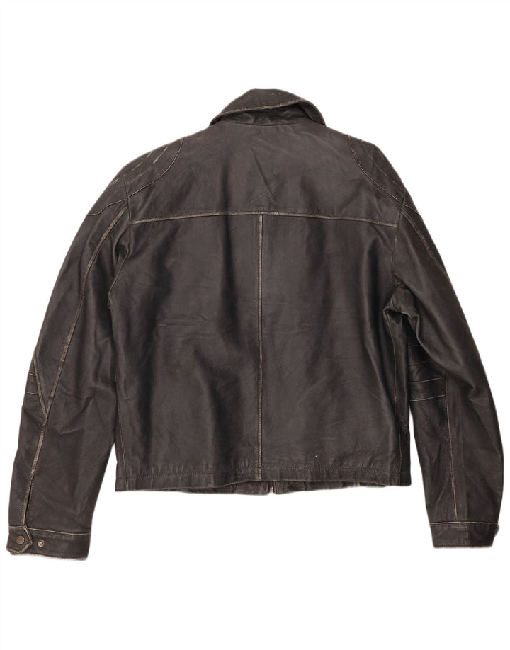 Vintage herre læderjakke IT 52 XL Sort