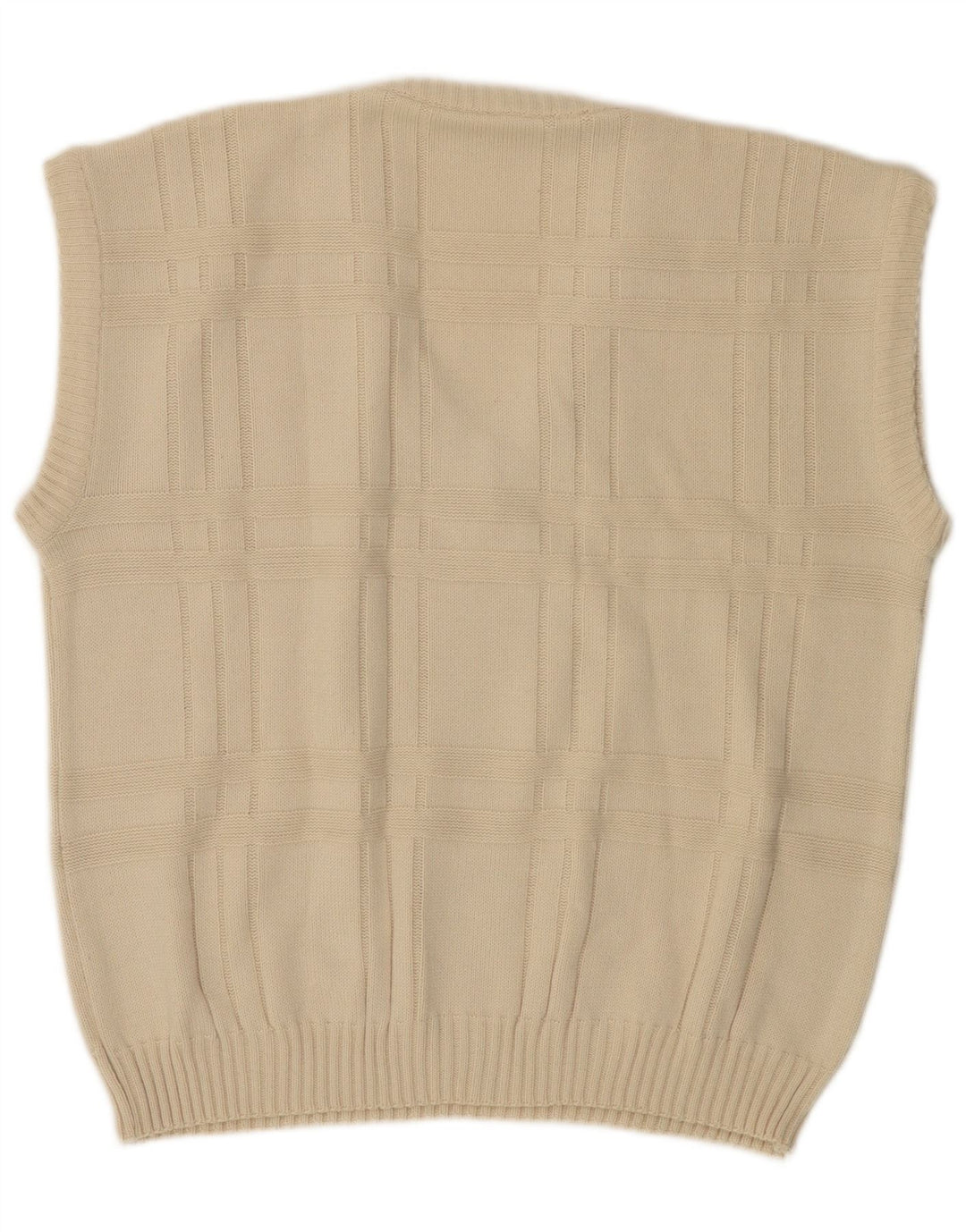 VINTAGE Herrevest Tank Top IT 52/54 Large Off White Polyacryl