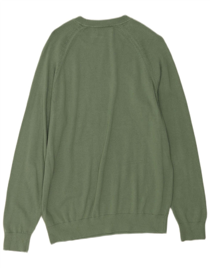 Marks & Spencer Herre sweater med rund hals, mellemgrøn bomuld