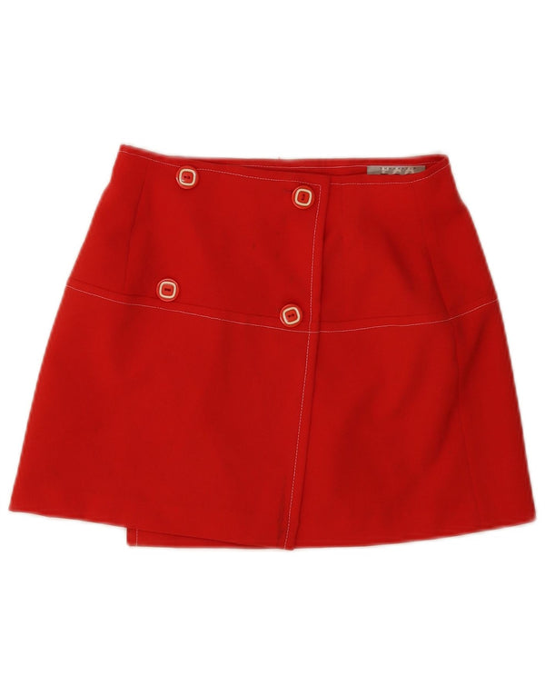 Vintage Piger Mini Wrap Nederdel 12-13 år W26 Rød