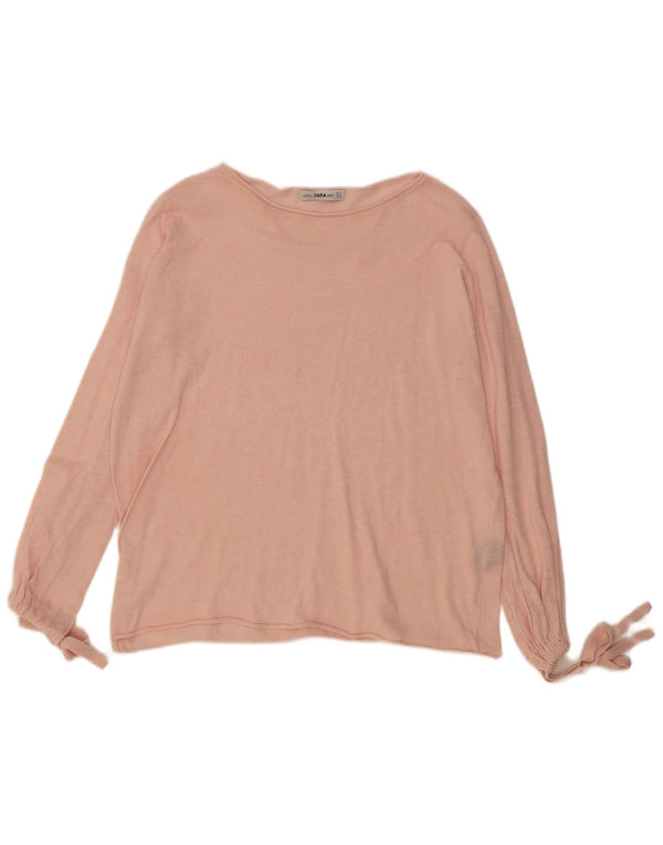 Zara Dame Oversized Bluse Top UK 14 Medium Pink Polyester
