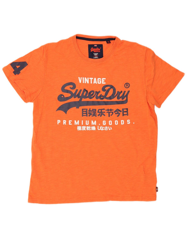 Superdry Grafisk T-shirt top til mænd 2XL orange bomuld