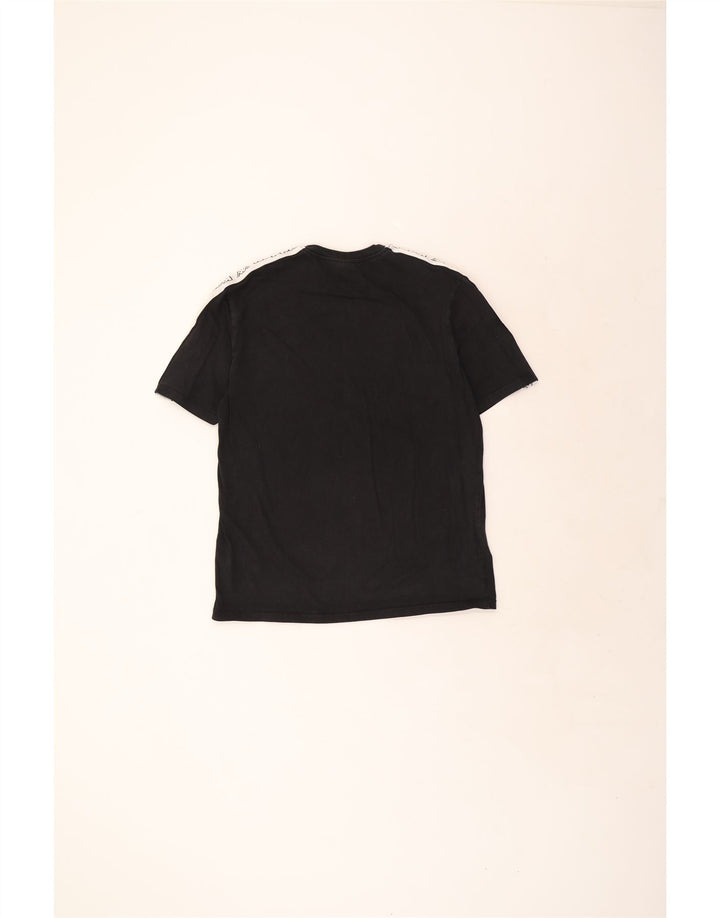 Kappa Herre Grafisk T-Shirt Top Stor Sort Bomuld