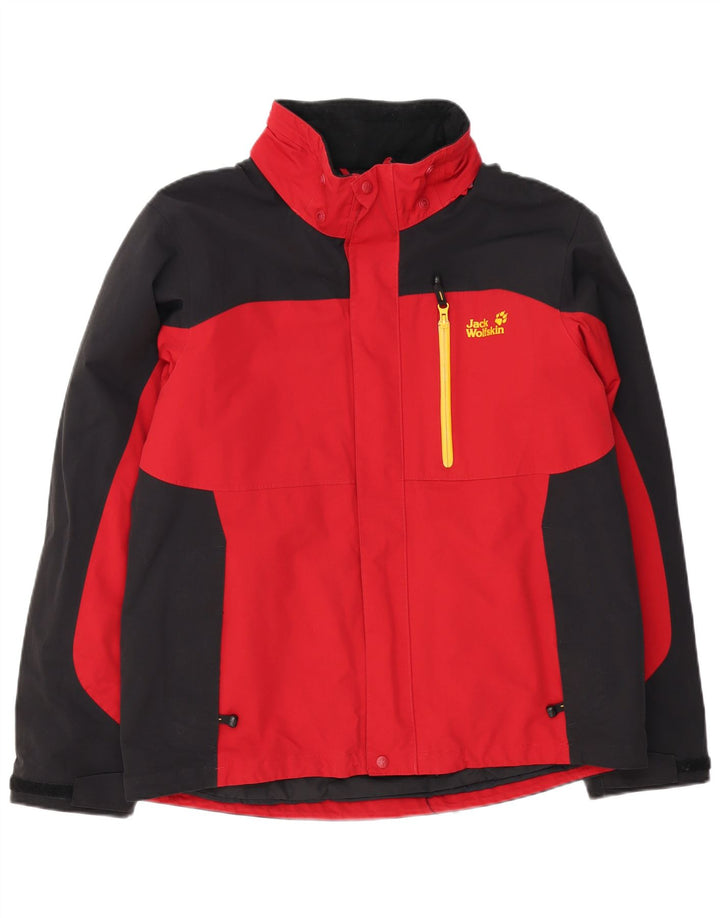 Jack Wolfskin Herre Windbreaker Jacket UK 40/42 Large Red Colourblock