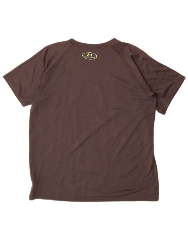 Under Armour Boys Heat Gear Grafisk T-Shirt Top 13-14 år XL Brun