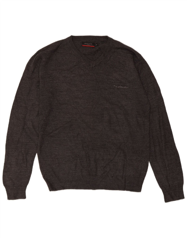 PIERRE CARDIN Herre V-hals sweater Medium Grå Akryl