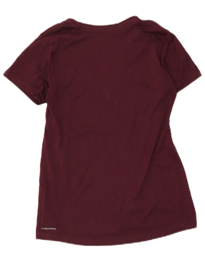 Reebok Dame T-Shirt Top UK 10 Small Burgundy Polyester