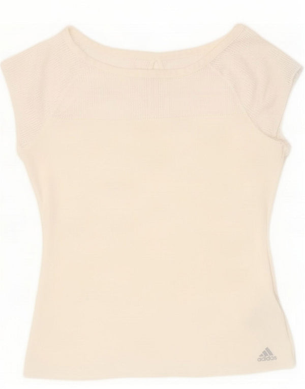 Adidas Womens Climacool T-Shirt Top UK 12 Medium White Polyester