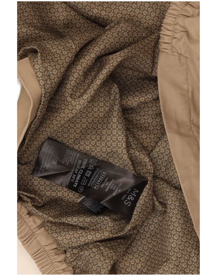 Marks & Spencer Herre Bomber Jacket UK 44 2XL Beige Bomuld