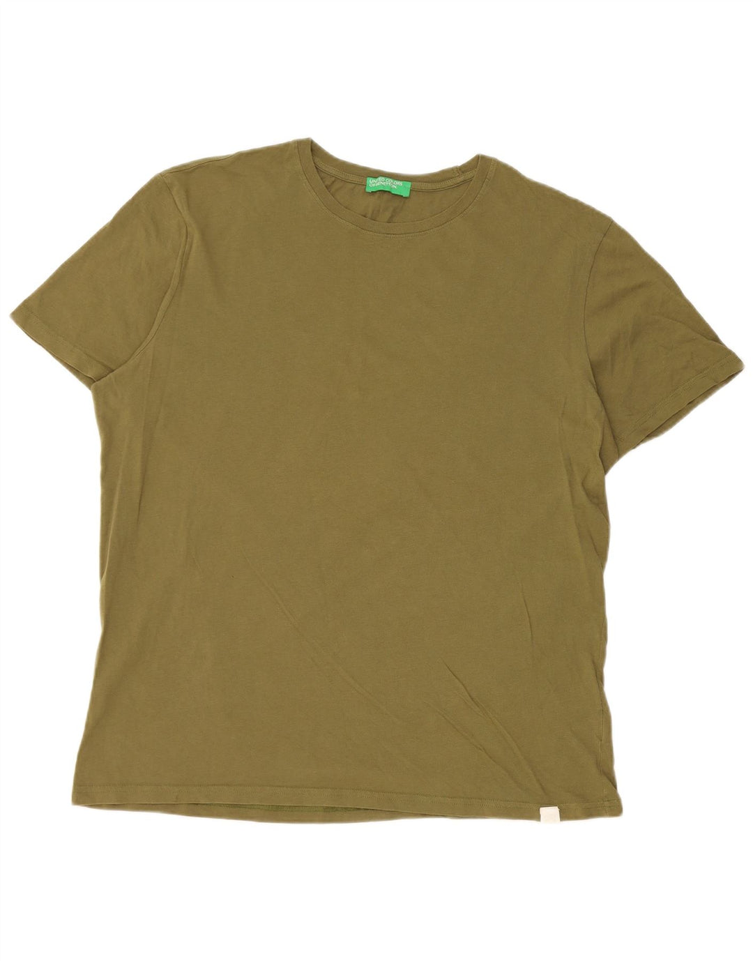 Benetton Herre T-Shirt Top XL Khaki Bomuld