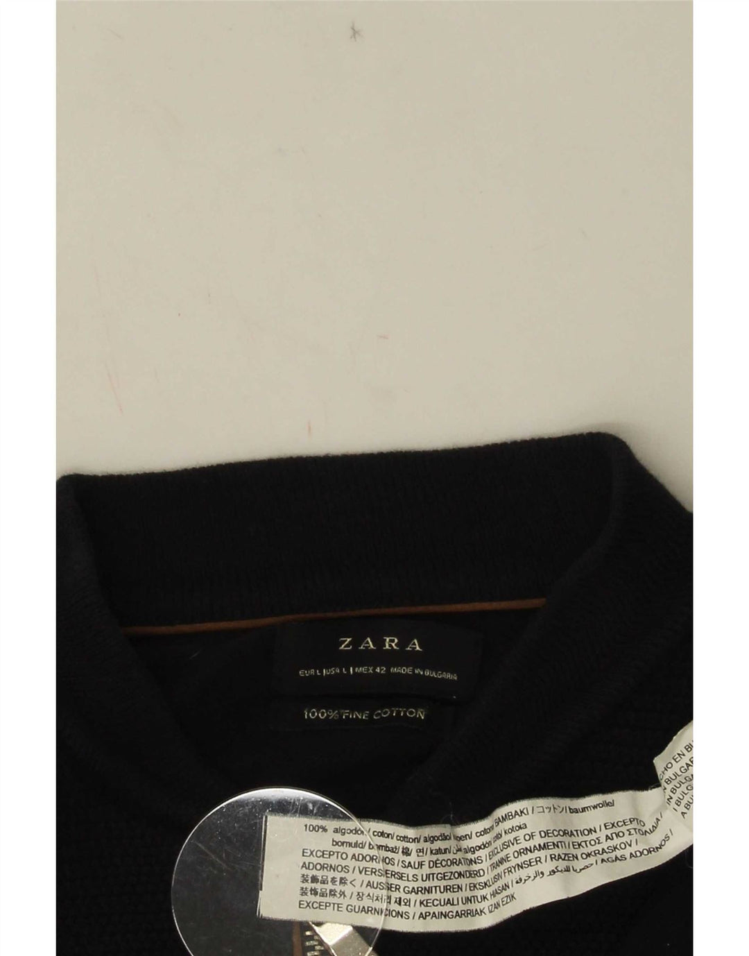 Zara Herre Cardigan Sweater Stor Marineblå Bomuld