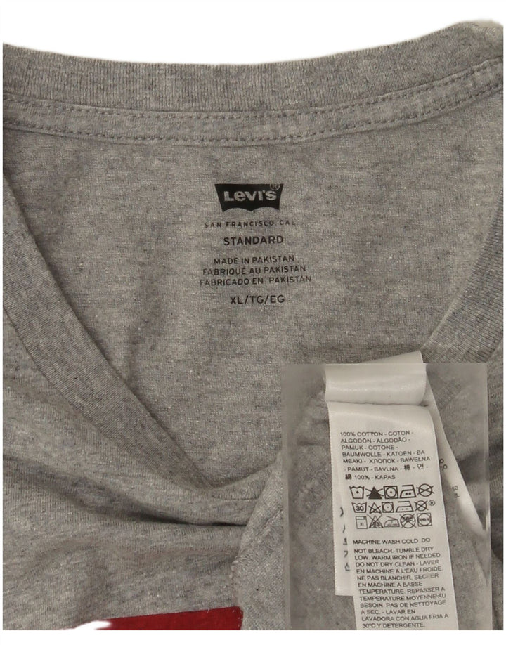 Levi's Herre Standard Grafisk T-Shirt Top XL Grå Bomuld
