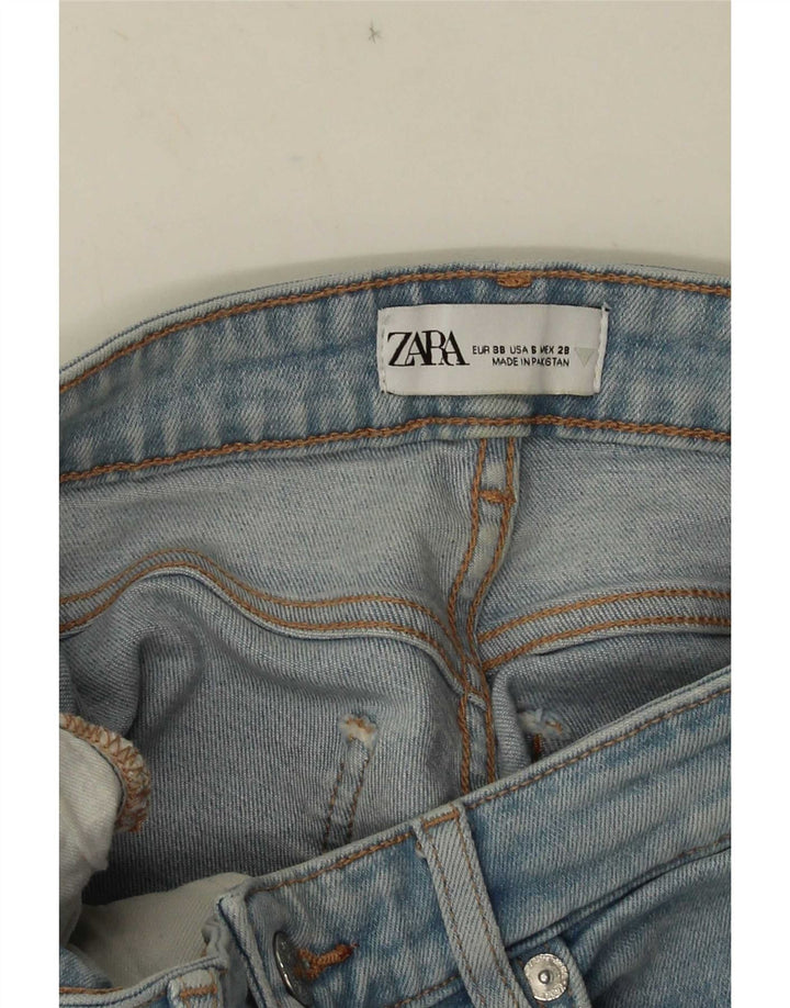 Zara Dame Bootcut Cropped Jeans EU 38 Small W28 L25 Blue