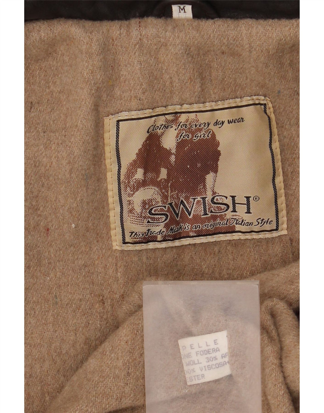 Swish Dame Oversized Læderjakke UK 14 Medium Brun Læder