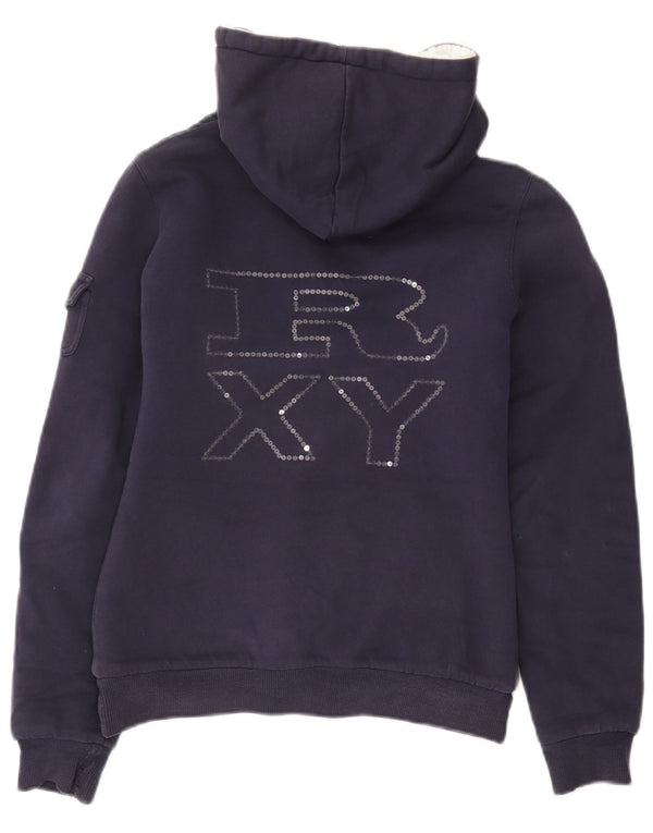 Roxy hættetrøje til kvinder med grafisk lynlås UK 6 XS marineblå polyester