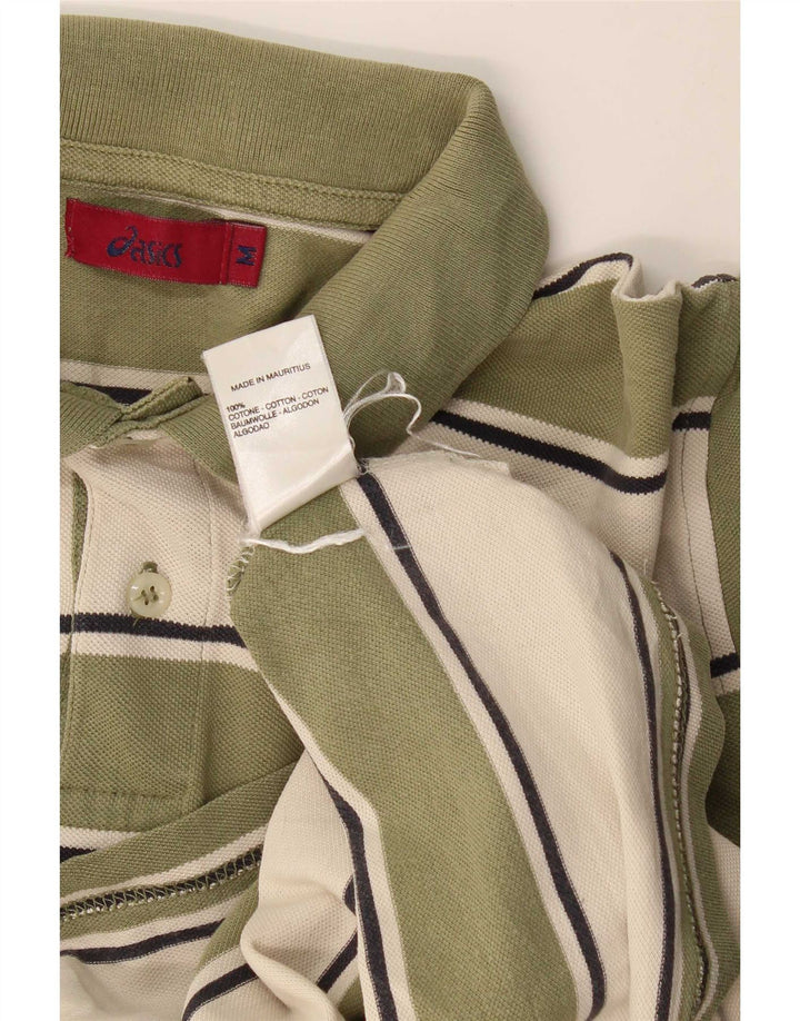 Asics Poloshirt til mænd Medium Khaki stribet bomuld