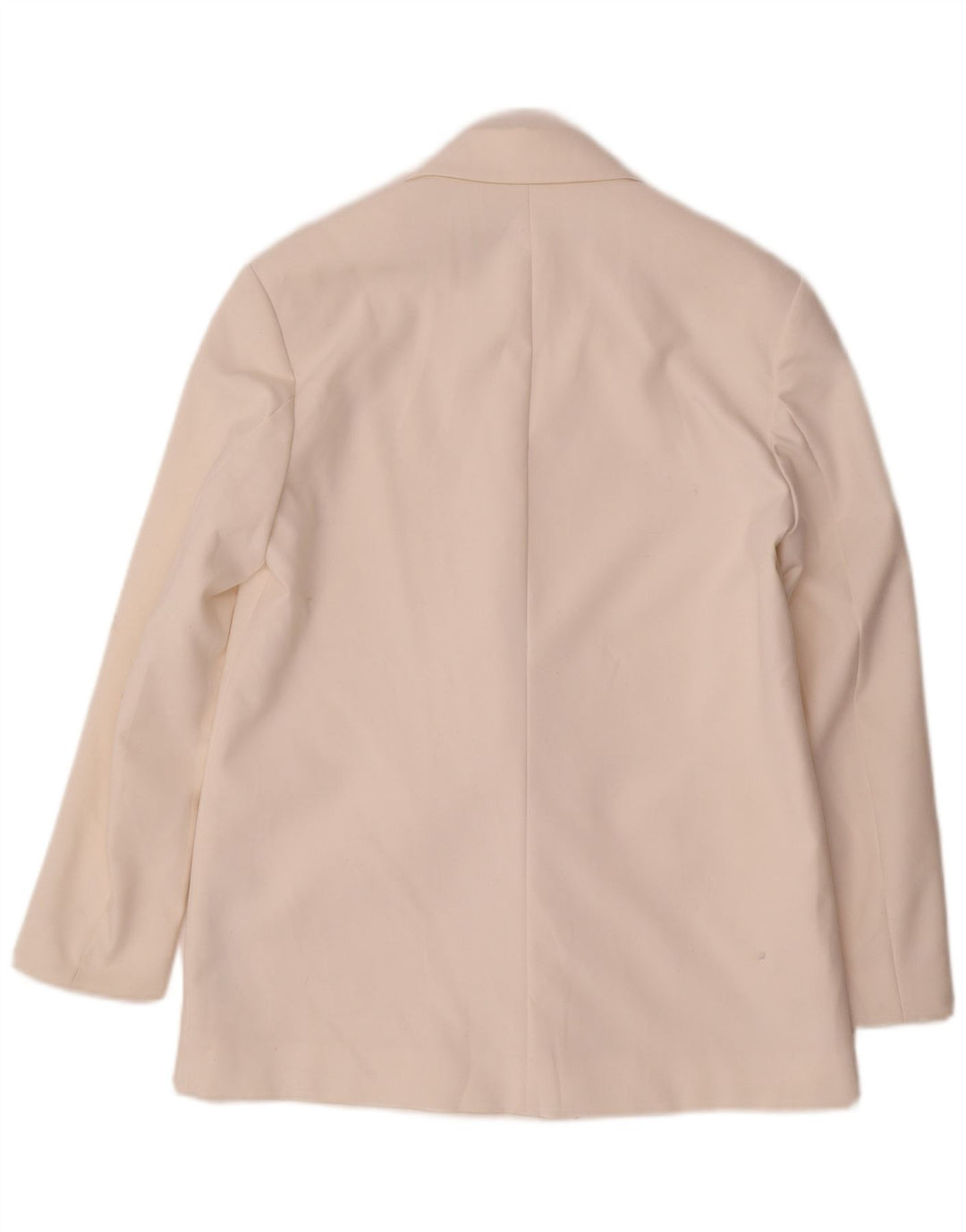 Zara Dame Oversized Double Breasted Blazer Jacket UK 6 XS Hvid Polyester