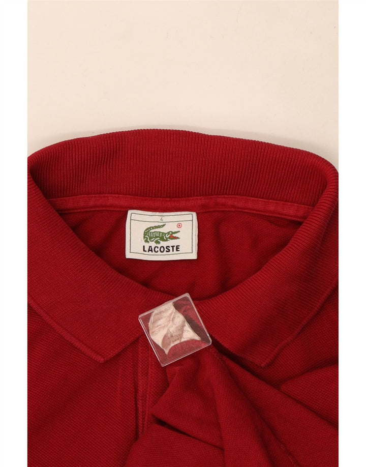 Lacoste Langærmet Polo Shirt til mænd Størrelse 4 Medium Rød Bomuld