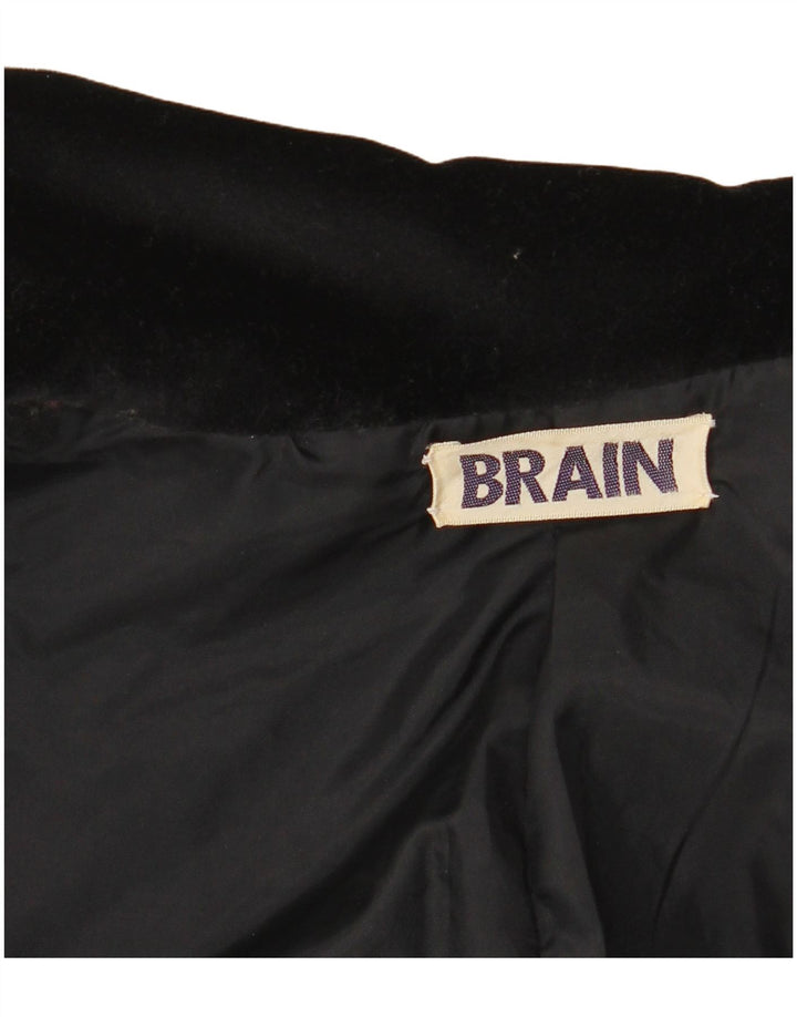 VINTAGE Dame 1-knap Velvet Blazer Jacket UK 12 Medium Black